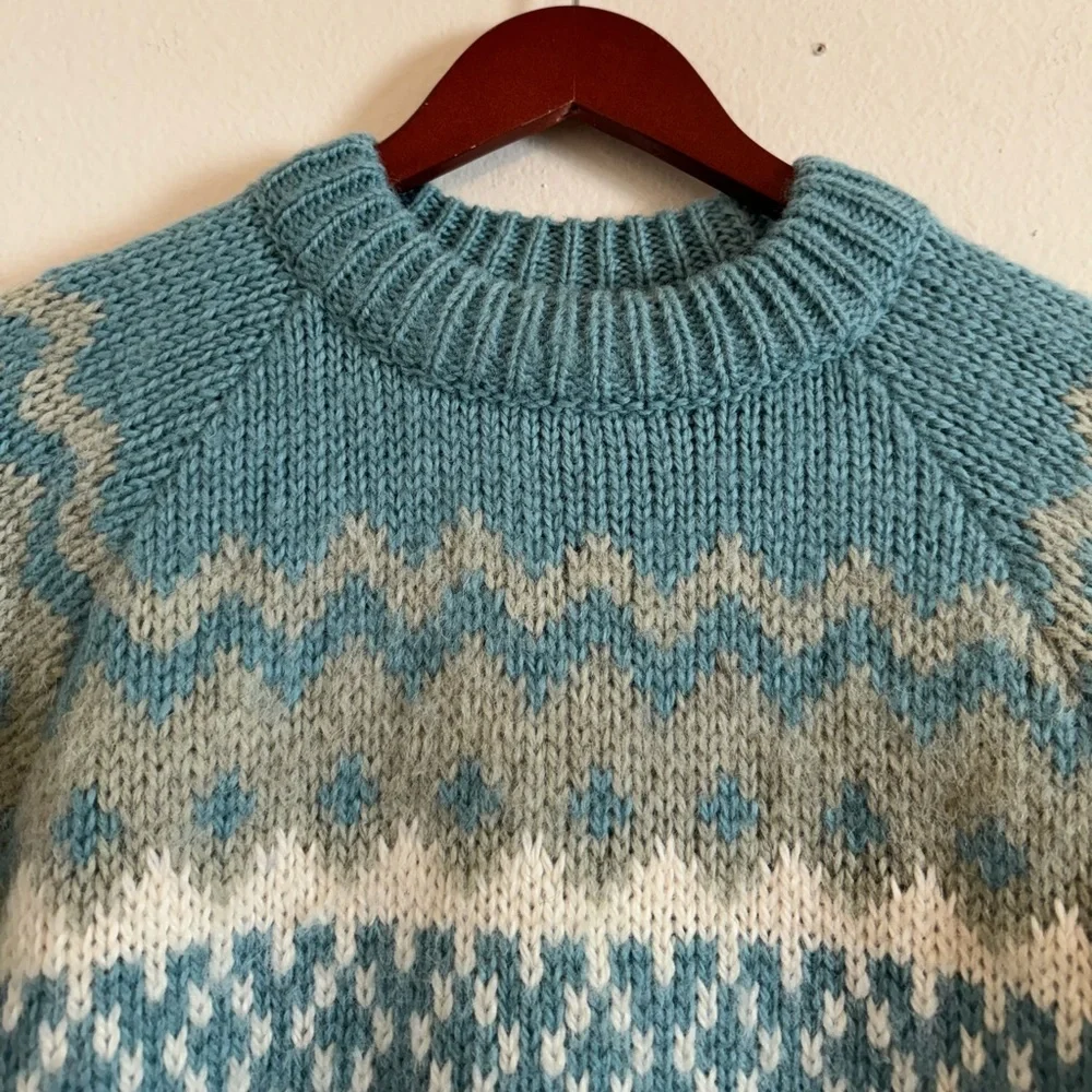 NORLENDER Pure New Wool Sweater Vintage Pullover Crewneck Norway Made